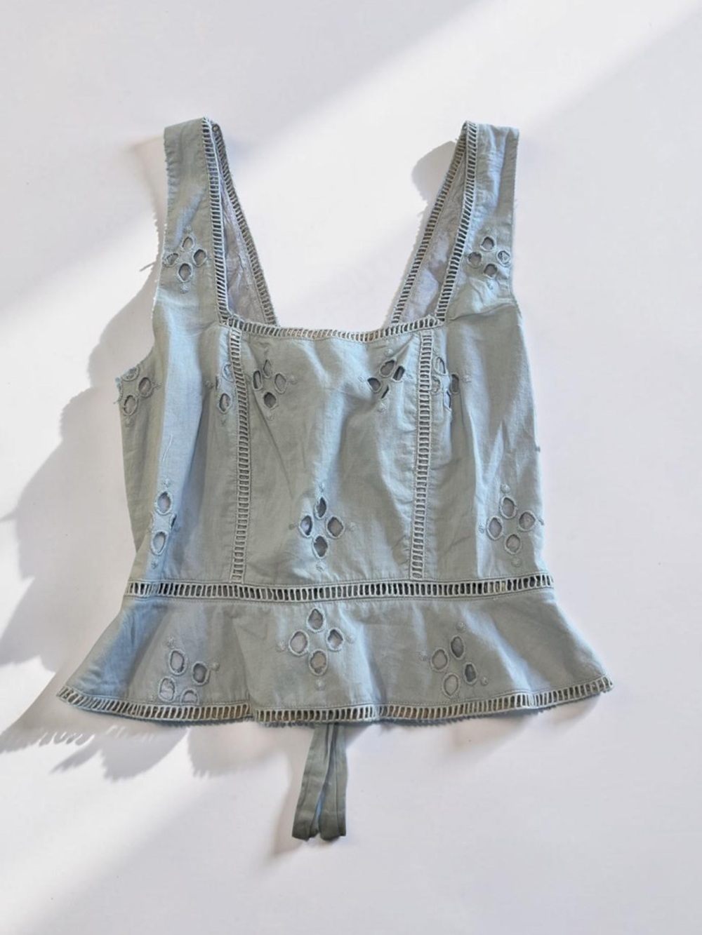 NWT FP One eyelet blouse tie back